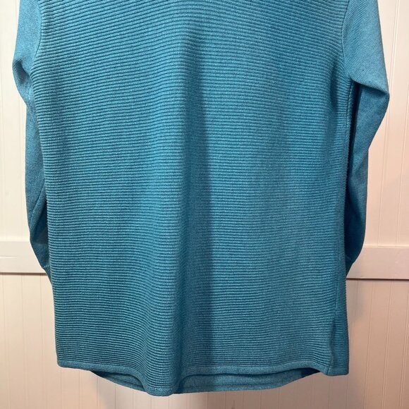 Ella Moss Blue Long Sleeve Ribbed Knit Super Soft Sweater V Neck Women's Small - Picture 8 of 9